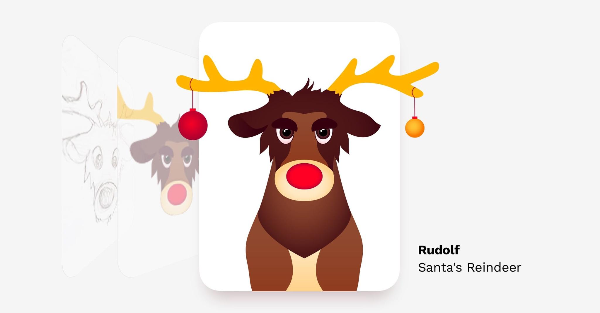 Rudolf, a grumpy the reindeer.